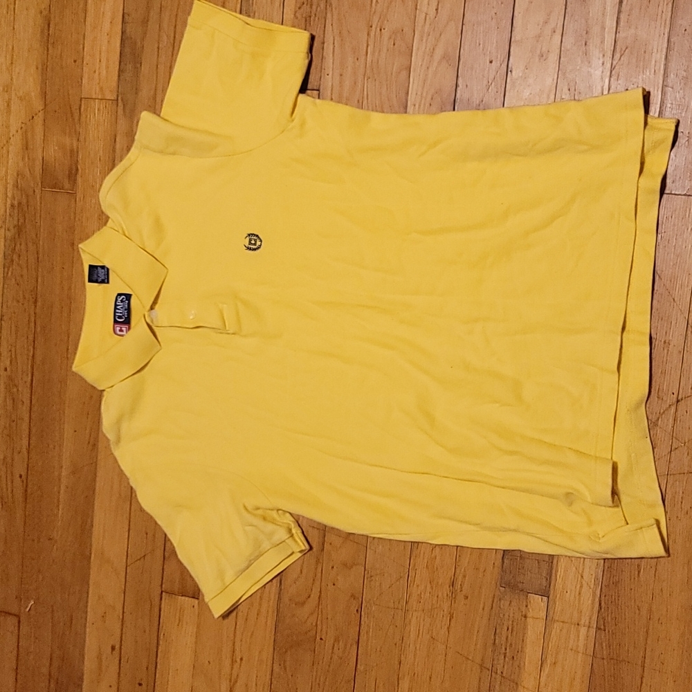 Men's yellow spring chaps polo sz large